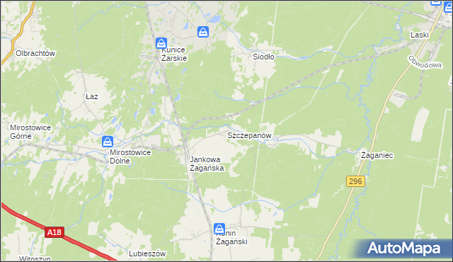 mapa Szczepanów gmina Iłowa, Szczepanów gmina Iłowa na mapie Targeo