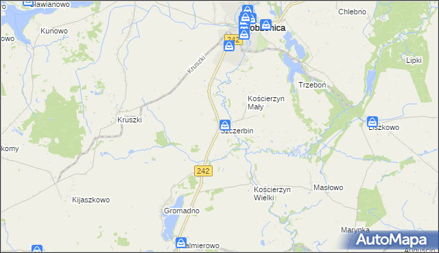 mapa Szczerbin gmina Łobżenica, Szczerbin gmina Łobżenica na mapie Targeo