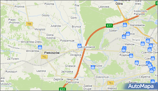 mapa Szczukowice, Szczukowice na mapie Targeo