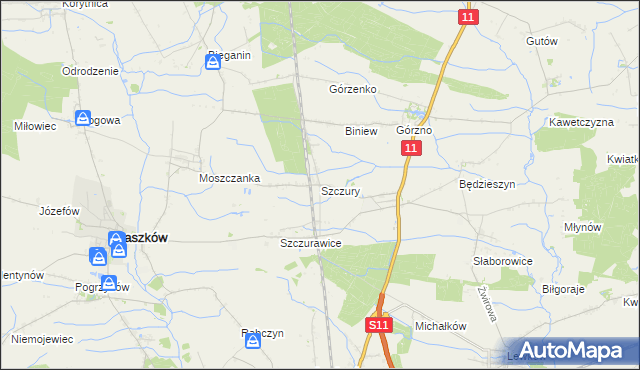 mapa Szczury, Szczury na mapie Targeo