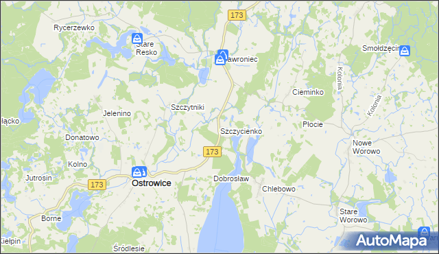 mapa Szczycienko, Szczycienko na mapie Targeo