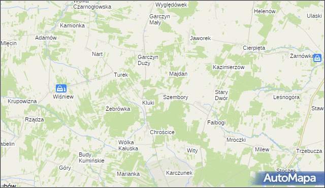 mapa Szembory, Szembory na mapie Targeo
