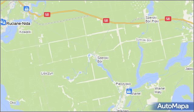 mapa Szeroki Bór, Szeroki Bór na mapie Targeo