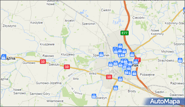 mapa Szerominek, Szerominek na mapie Targeo
