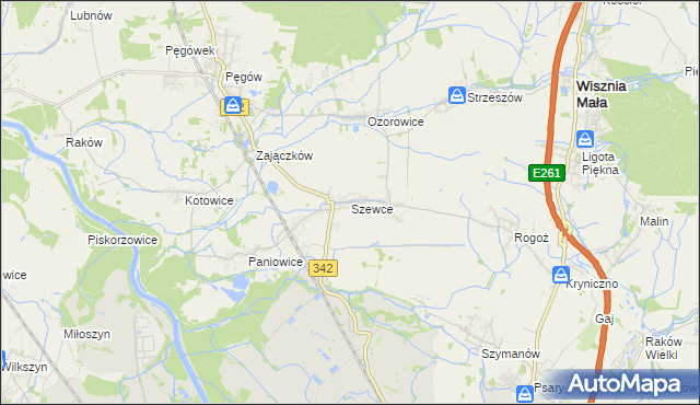 mapa Szewce gmina Wisznia Mała, Szewce gmina Wisznia Mała na mapie Targeo