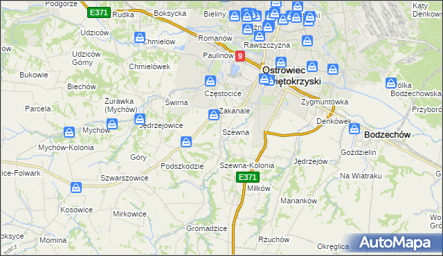 mapa Szewna, Szewna na mapie Targeo