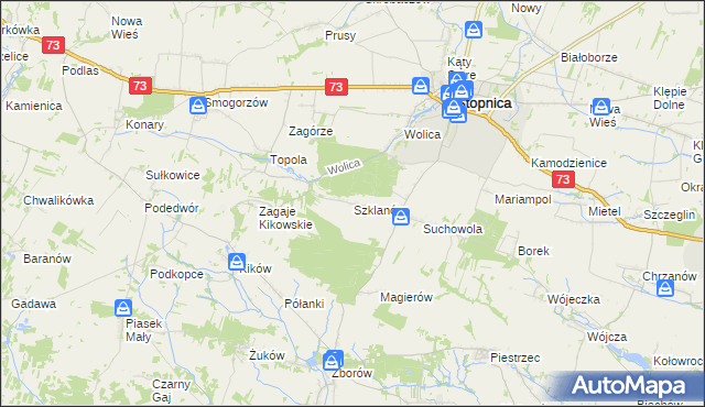 mapa Szklanów, Szklanów na mapie Targeo