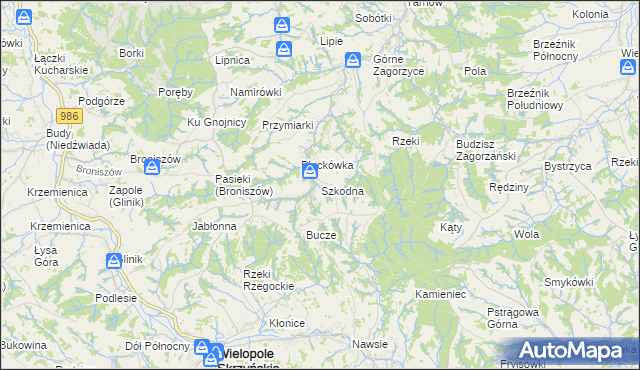 mapa Szkodna, Szkodna na mapie Targeo