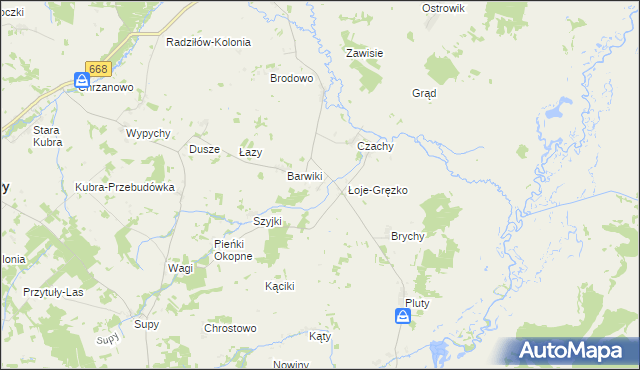 mapa Szlasy, Szlasy na mapie Targeo