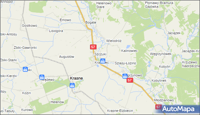 mapa Szlasy Bure, Szlasy Bure na mapie Targeo