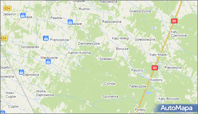 mapa Szlędaki, Szlędaki na mapie Targeo