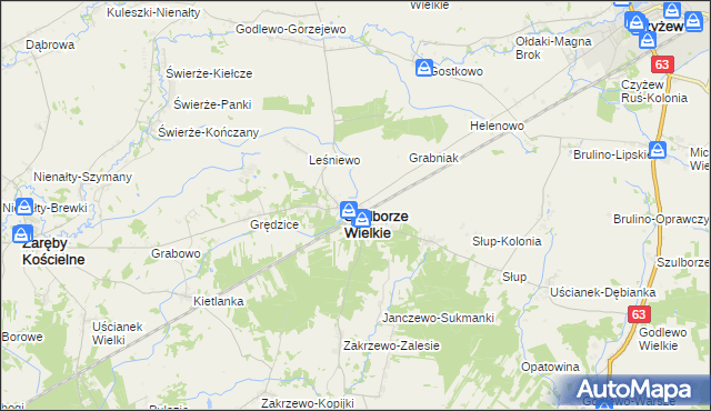 mapa Szulborze-Koty, Szulborze-Koty na mapie Targeo