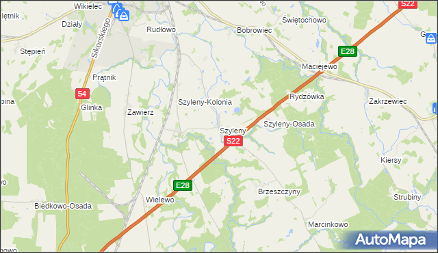 mapa Szyleny, Szyleny na mapie Targeo