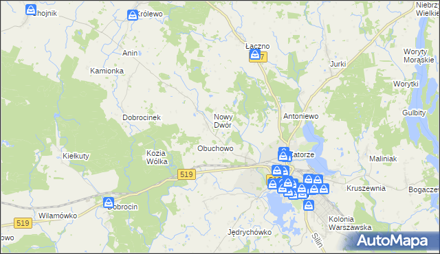 mapa Szymanowo gmina Morąg, Szymanowo gmina Morąg na mapie Targeo