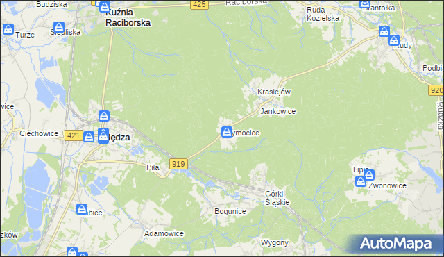 mapa Szymocice, Szymocice na mapie Targeo