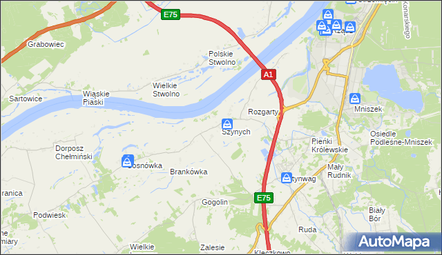 mapa Szynych, Szynych na mapie Targeo