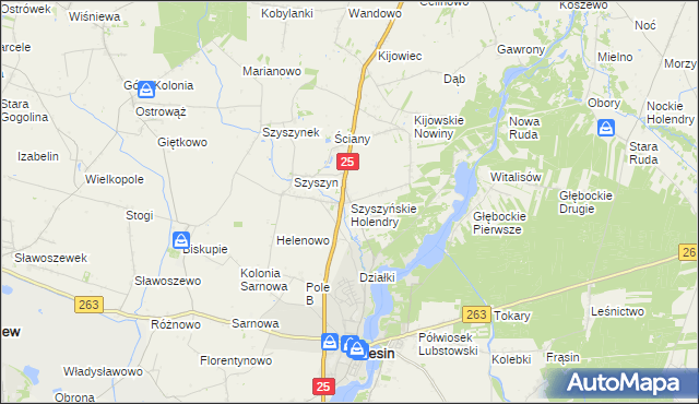 mapa Szyszyńskie Holendry, Szyszyńskie Holendry na mapie Targeo