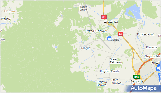 mapa Tabędz, Tabędz na mapie Targeo
