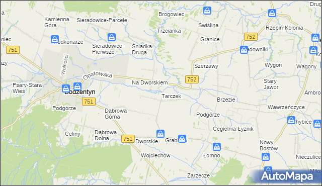mapa Tarczek, Tarczek na mapie Targeo