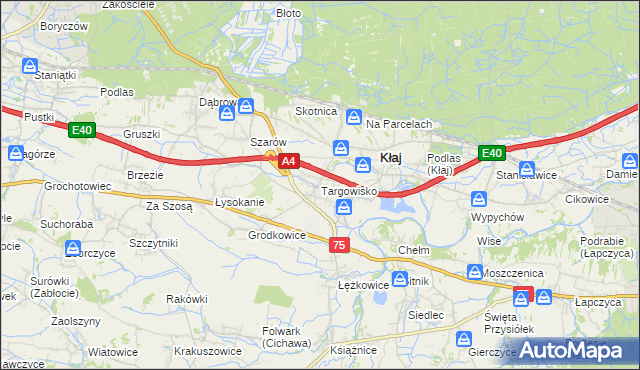 mapa Targowisko gmina Kłaj, Targowisko gmina Kłaj na mapie Targeo