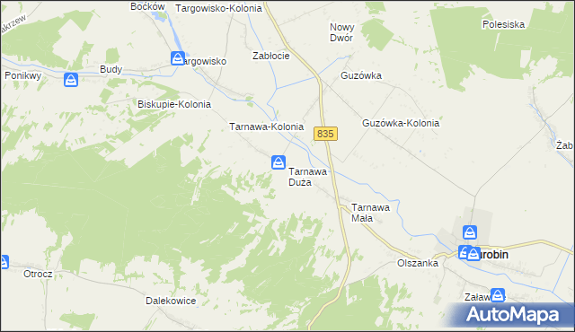 mapa Tarnawa Duża, Tarnawa Duża na mapie Targeo