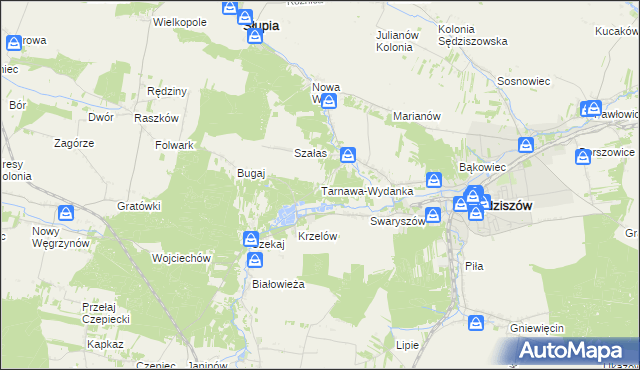 mapa Tarnawa-Wydanka, Tarnawa-Wydanka na mapie Targeo