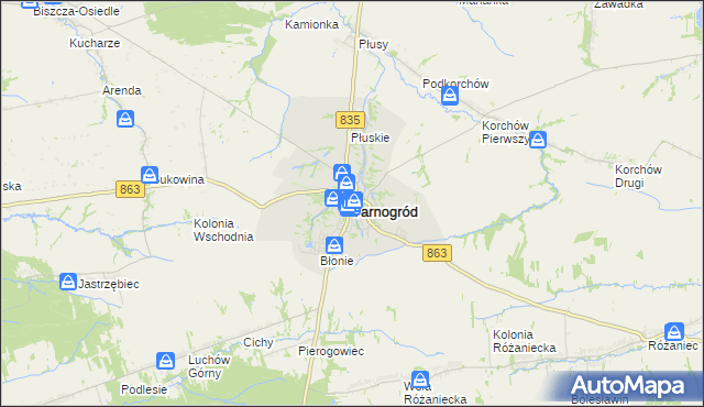 mapa Tarnogród, Tarnogród na mapie Targeo