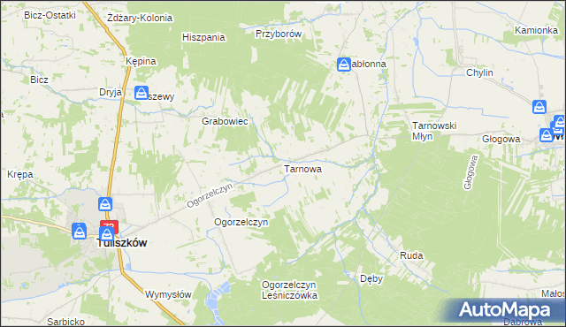 mapa Tarnowa gmina Tuliszków, Tarnowa gmina Tuliszków na mapie Targeo