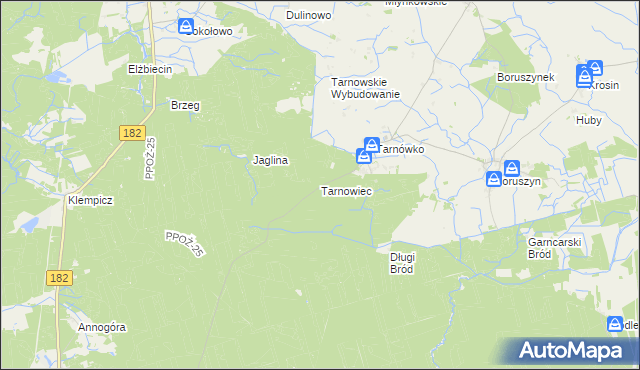 mapa Tarnowiec gmina Połajewo, Tarnowiec gmina Połajewo na mapie Targeo