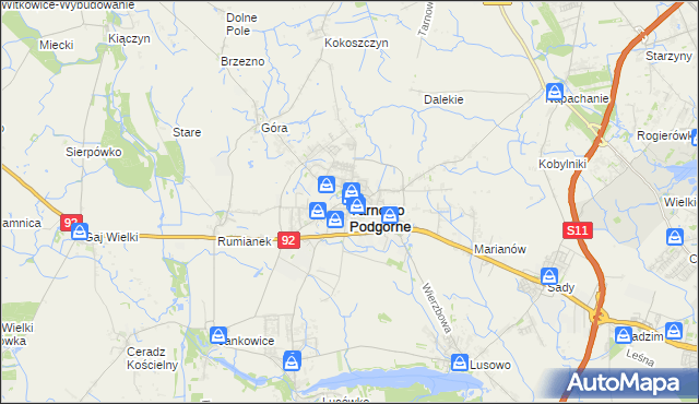 mapa Tarnowo Podgórne, Tarnowo Podgórne na mapie Targeo