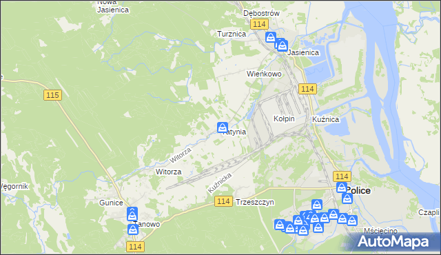 mapa Tatynia, Tatynia na mapie Targeo