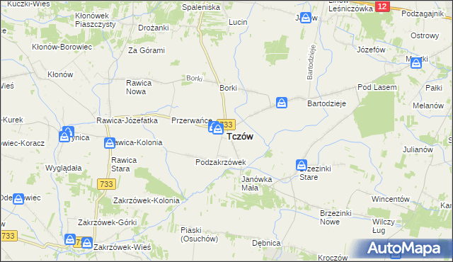 mapa Tczów, Tczów na mapie Targeo