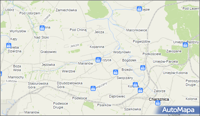 mapa Tczyca, Tczyca na mapie Targeo