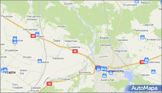 mapa Tęgobórz, Tęgobórz na mapie Targeo