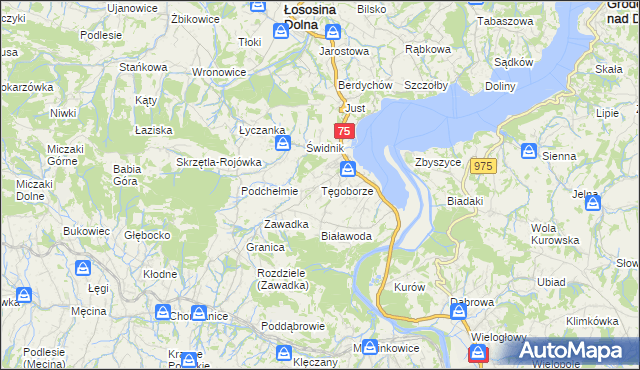 mapa Tęgoborze, Tęgoborze na mapie Targeo