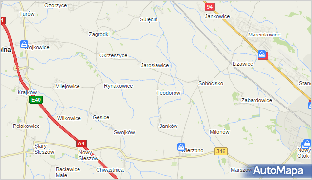 mapa Teodorów gmina Domaniów, Teodorów gmina Domaniów na mapie Targeo