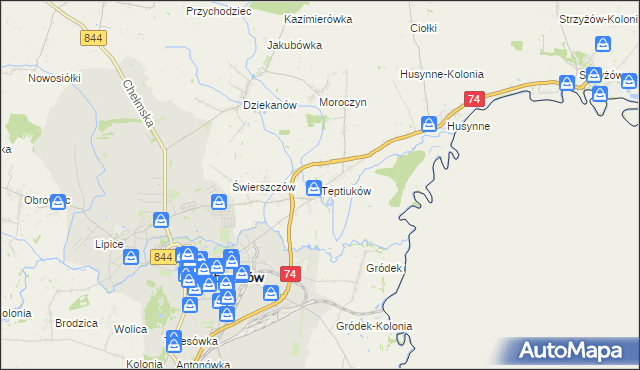 mapa Teptiuków, Teptiuków na mapie Targeo