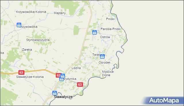 mapa Terebiski, Terebiski na mapie Targeo