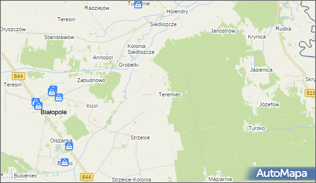 mapa Teremiec, Teremiec na mapie Targeo