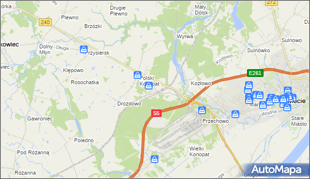 mapa Terespol Pomorski, Terespol Pomorski na mapie Targeo