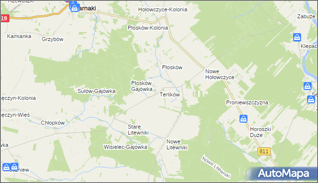 mapa Terlików, Terlików na mapie Targeo