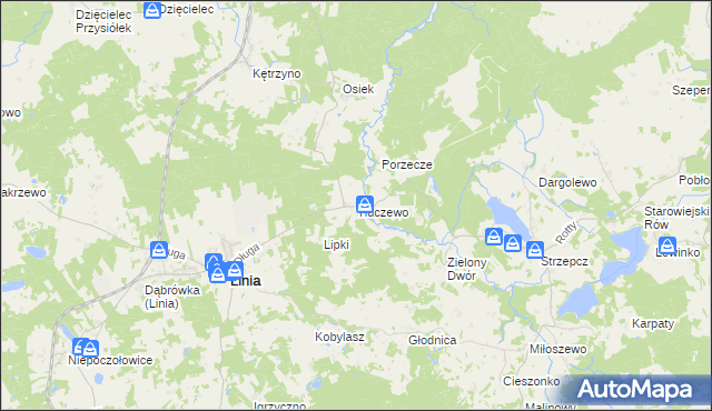 mapa Tłuczewo, Tłuczewo na mapie Targeo