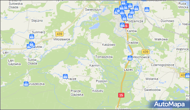 mapa Tomaszków, Tomaszków na mapie Targeo