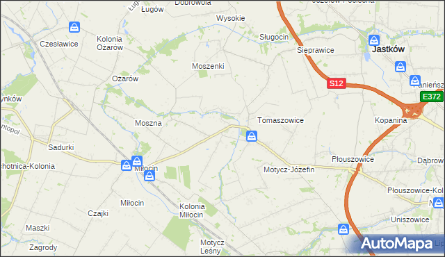 mapa Tomaszowice-Kolonia, Tomaszowice-Kolonia na mapie Targeo