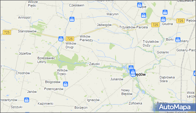 mapa Tomczyce gmina Błędów, Tomczyce gmina Błędów na mapie Targeo
