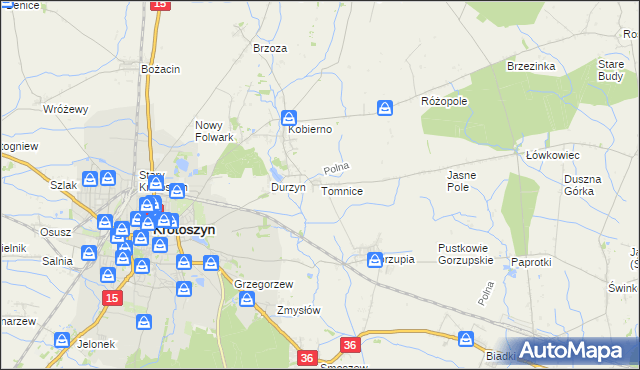 mapa Tomnice, Tomnice na mapie Targeo