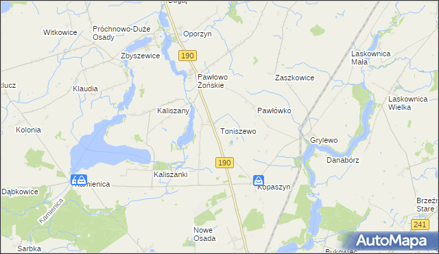 mapa Toniszewo, Toniszewo na mapie Targeo