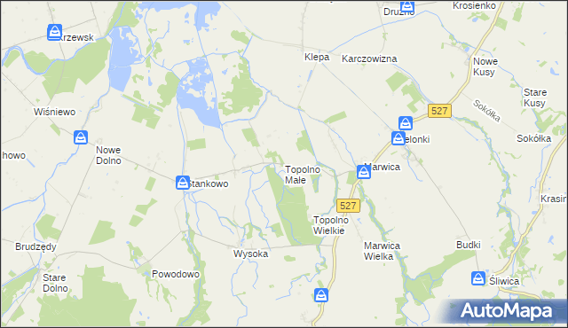mapa Topolno Małe, Topolno Małe na mapie Targeo