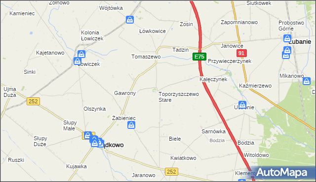 mapa Toporzyszczewo Stare, Toporzyszczewo Stare na mapie Targeo