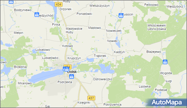 mapa Trąbinek, Trąbinek na mapie Targeo